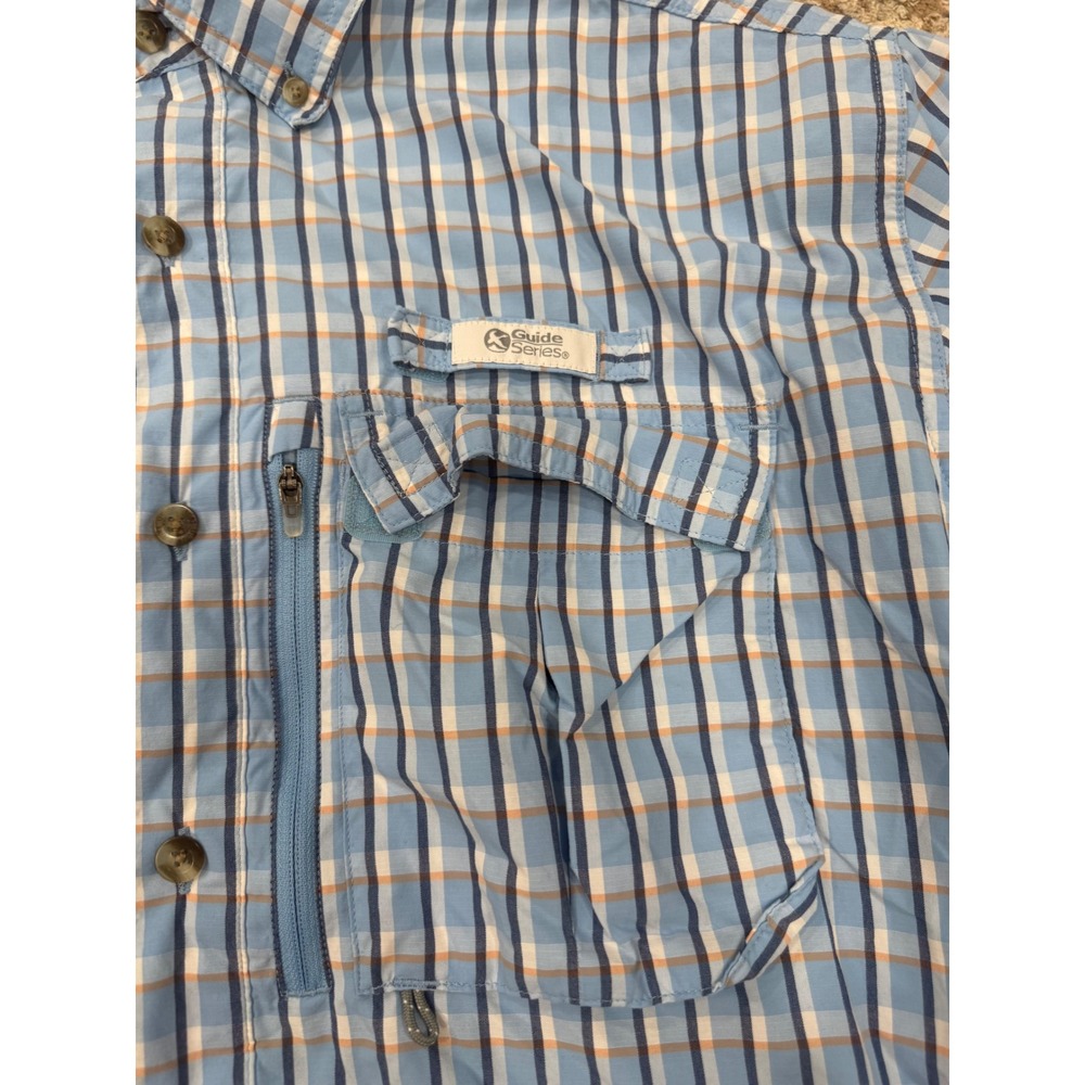 Gander Mountain Guide Series Mens XL Blue Plaid Fishing Shirt Long Sleeve Vented - Picture 3 of 10